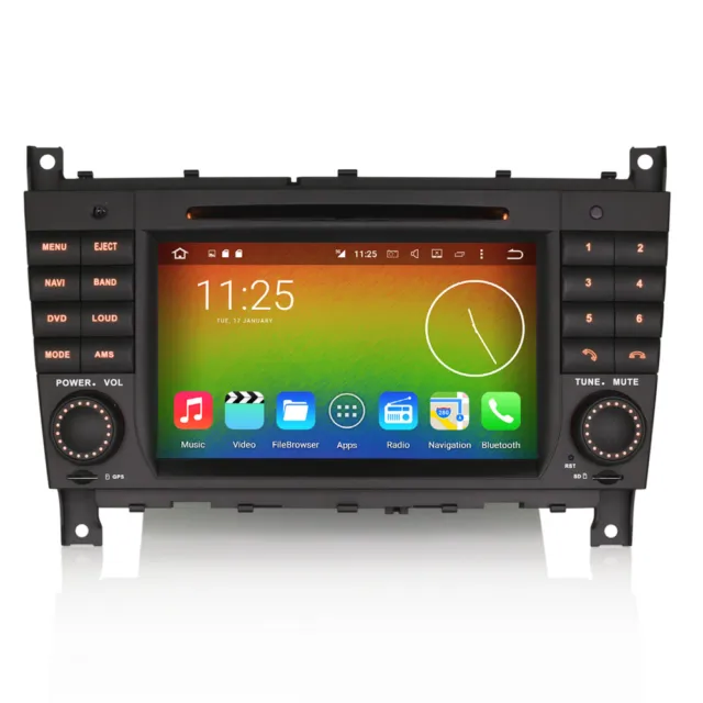 7" Android 7.1 DAB Radio GPS Sat Nav WiFi Stereo For Mercedes C-Class W203 S203 3