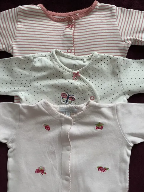 3-6 Months Bundle Girls Babygrows / Sleepsuits By John Lewis and Next.
