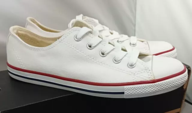 Scarpe da ginnastica Converse All Star - taglia 4 - bianche - OX in tela - nuove con scatola