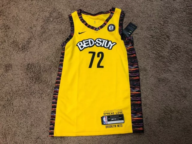 Nike Brooklyn Nets Biggie Bed-Stuy Jersey Amarillo Yellow CU0193-728 Medium  44