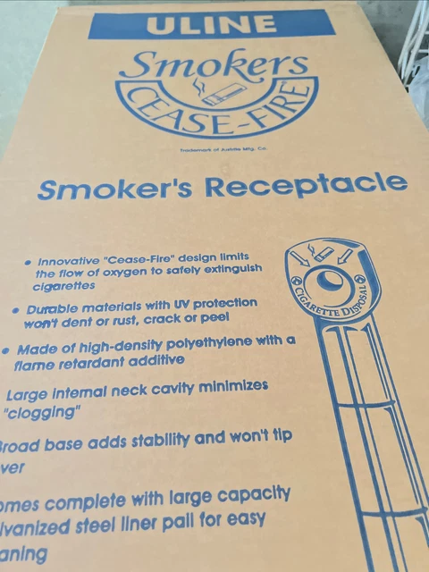 Uline  H-1103BL cr-0934 Black Polyethylene Smokers Cease Fire Cigarette Butt