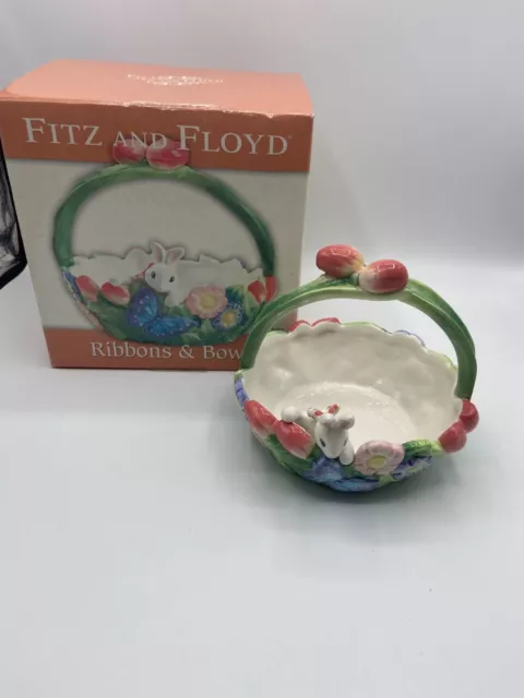 Fitz and Floyd Ribbons & Bows Easter Basket