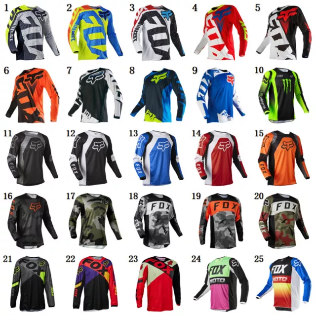Mens FOX 180 Race Long Sleeve Jersey Motocross/MX/ATV/BMX/MTB Cycling Dirt Tops