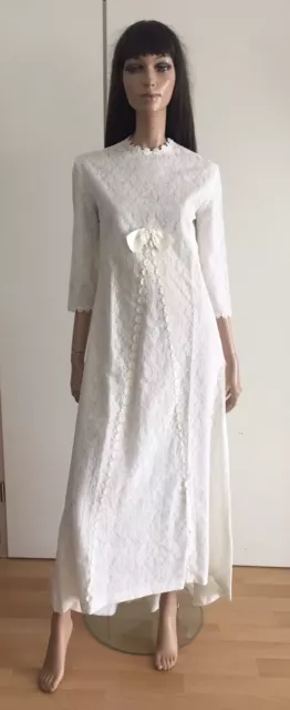 Robe vintage mariée MODE DE PARIS dentelle taille 38