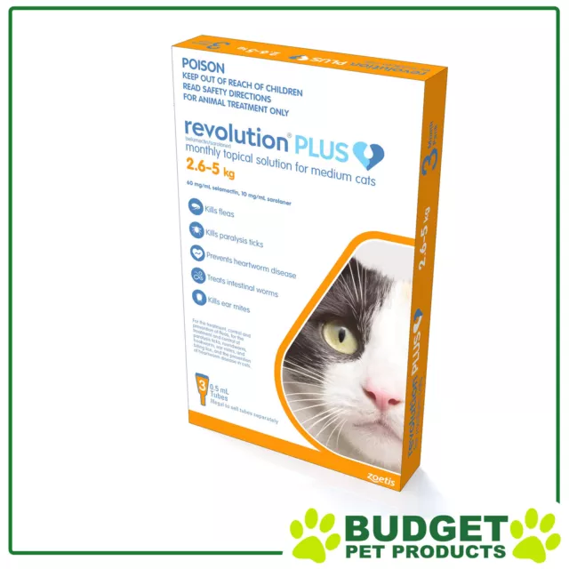Revolution Plus For Medium Cats 2.6-5kg 3 Pack