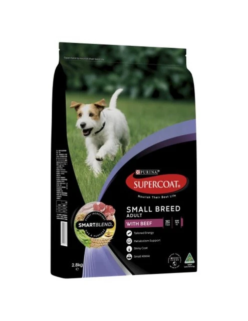 Purina Supercoat Adult Small Breed Beef Pet Food 2.8kg