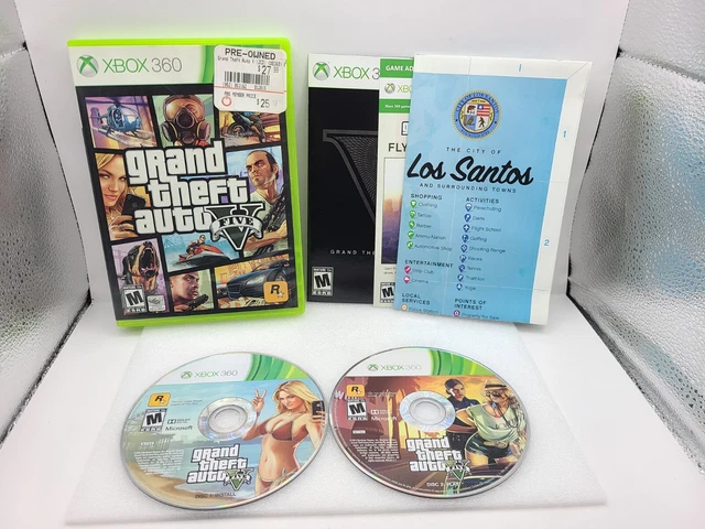GRAND THEFT AUTO V GTA Five 5 Microsoft Xbox 360 2013 COMPLET AVEC