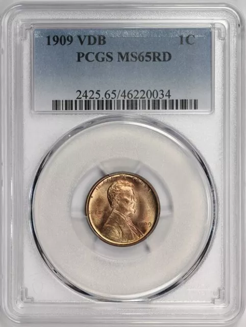 1909 VDB Gem BU PCGS MS65 RD Lincoln Cent #3 Blazing Luster, Full Cherry Red! 2