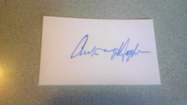ANTHONY HOPKINS SIGNED 3x5 INDEX CARD AUTOGRAPH - SILENCE OF THE LAMBS