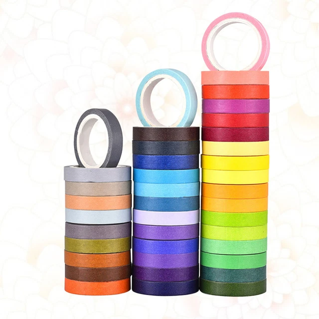 40 Pcs Bricolage Washi Bandes À La Main Livre Album Coloré Bandes De Papier 2