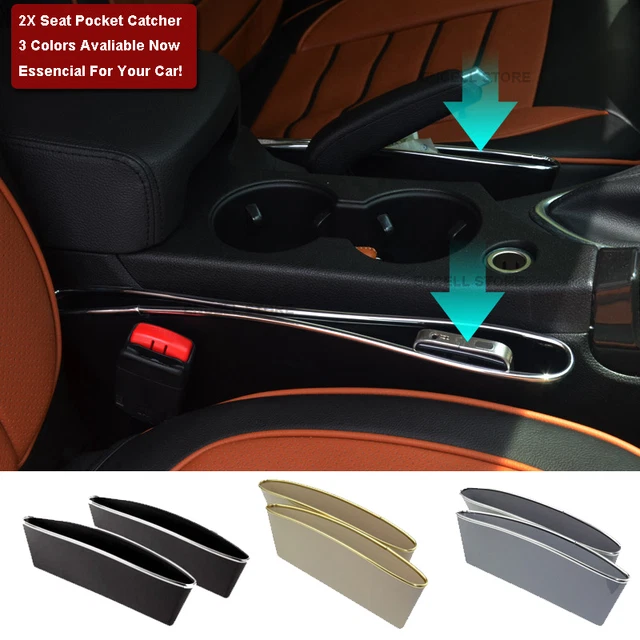 New 2x Catcher Box Caddy Car Seat Gap Slit Pocket Storage Organizer Holder Box