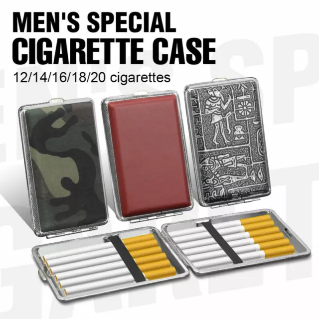 Holder Tobacco Pocket Cigarette Leather Men Box Storage Case Hard For King Size