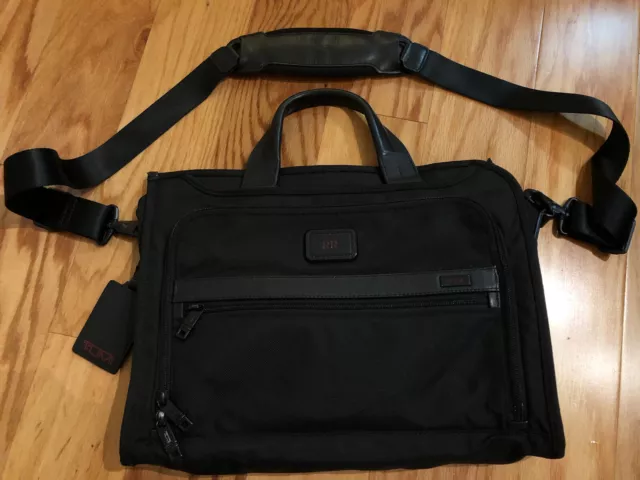 Tumi Men's Alpha 2 Slim Deluxe Portfolio Nylon With Leather Trim