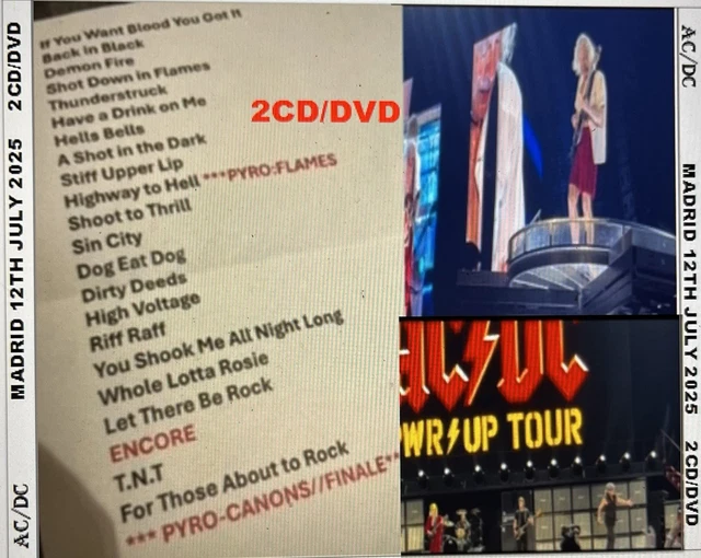 AC/DC MADRID 12TH July 2025 2cd/dvd £25.91 - PicClick UK