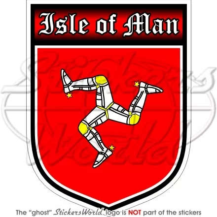 ISLE OF MAN England MANX Celtic British Shield 100mm Vinyl Bumper Sticker Decal