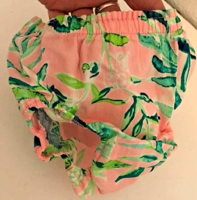 New LILLY PULITIZER Baby Girls 12-18 Mo Pink Green DIAPER COVER Bloomers Pants