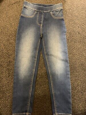 Worn Once George Girls Jeggings Med Stone Wash Blue  4-5 Years