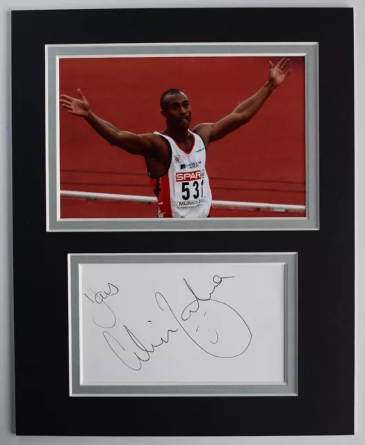 Colin Jackson Signed Autograph 10x8 photo display Olympic Hurdles COA AFTAL