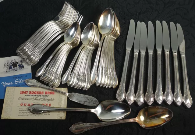 Rogers Bros. Silverplate Silverware Remembrance Complete Set Service For 8, 43pc