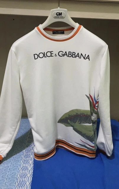 Felpa a girocollo Dolce & Gabbana Originale Bianca uomo Taglia S come nuova