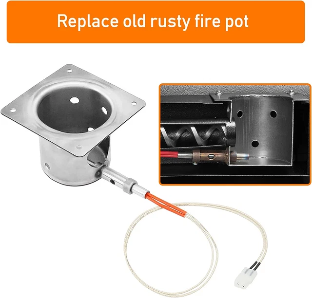 FIRE BURN POT for Traeger and Pit Boss Pellet Grill Come with Hot Rod