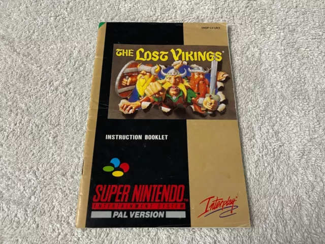 The Lost Vikings Instruction Manual / Booklet Only Super Nintendo SNES PAL UKV