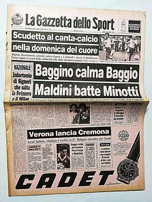 GAZZETTA DELLO SPORT 9 MAGGIO 1995 ROBERTO BAGGIO INTER JUVENTUS MILAN-AJAX 