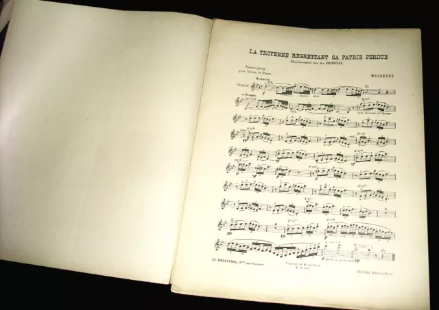 la Troyenne regrettant sa patrie perdue pour piano et violon 1925 Massenet