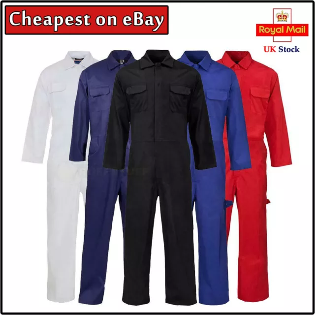 Mens Boilersuit Regular Work Boiler Suit Garage Coverall Site Workforce Overall