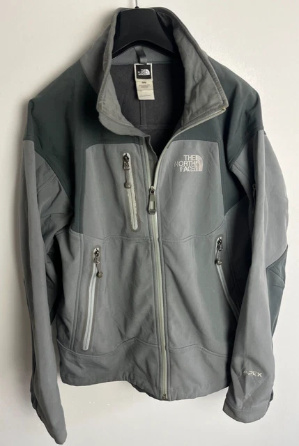 Giacca Uomo North Face Cappotto Medio/Grande M/L Parete a Brezza Grigio Apice Morbido Conchiglia
