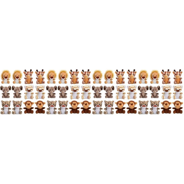 48 pcs mini jungle animaux en peluche
