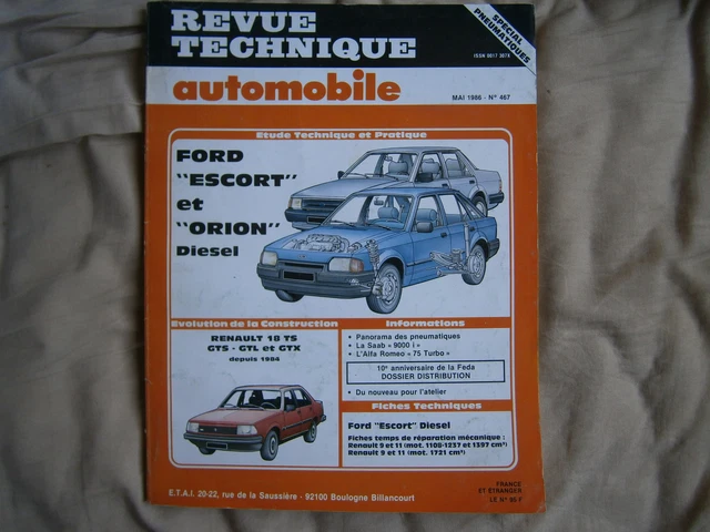 E.T.A.I - Revue Technique Automobile 736.1 - FORD ESCORT III - 1986 à 1990 : ETAI