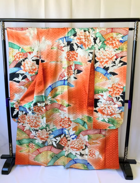 Vintage Japanese kimono - Furisode Kimono robe