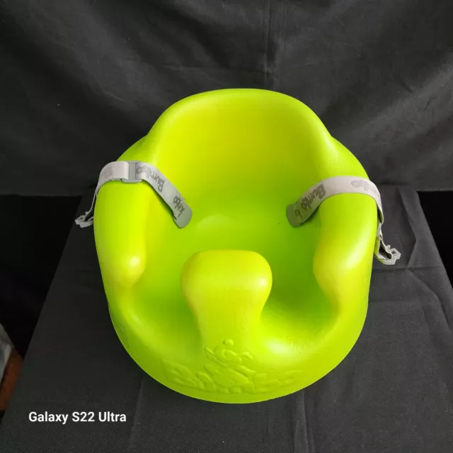 Bumbo Baby Infant Floor Seat With Safety Belt Strap Green  Excellent Condition