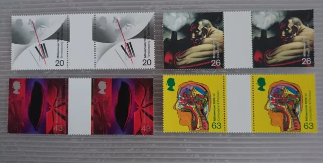 Gb U/M Millennium Stamps - Inventors Tales - Gutter Pairs 12.1.99