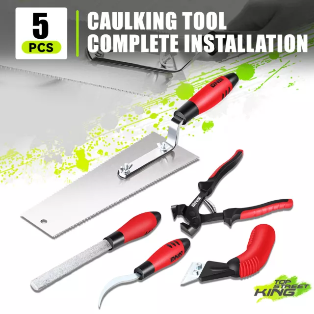 5 Pcs Caulk Extractor Woodworking Saw Tools File Tile Pliers Gap Cleaner Red