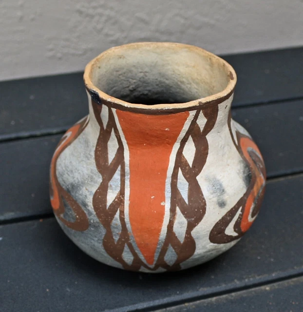 A Rare Mid-19th-Century Archaic Style Small Zuni Jar or Olla 5 1/4"d x 4 1/2"h