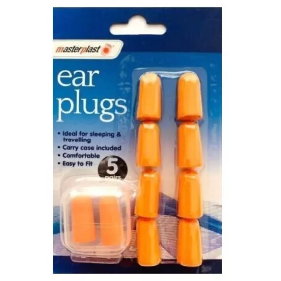 10 x Soft Foam Ear Plugs Sleep Aid Noise Reduction Travel with Case