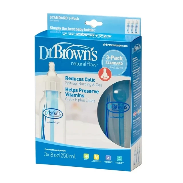 Natural Flow Anti-Colic Baby Bottle with Level 1 Slow Flow Nipple, 8