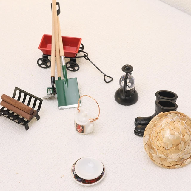 Outils agricoles pour maison de poupée, scènes artisanales, Mini outil de