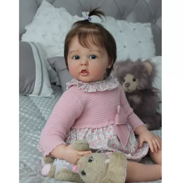60CM Lifelike Reborn Doll Baby Girl Toddler Handmade Realistic Newborn Kids Gift