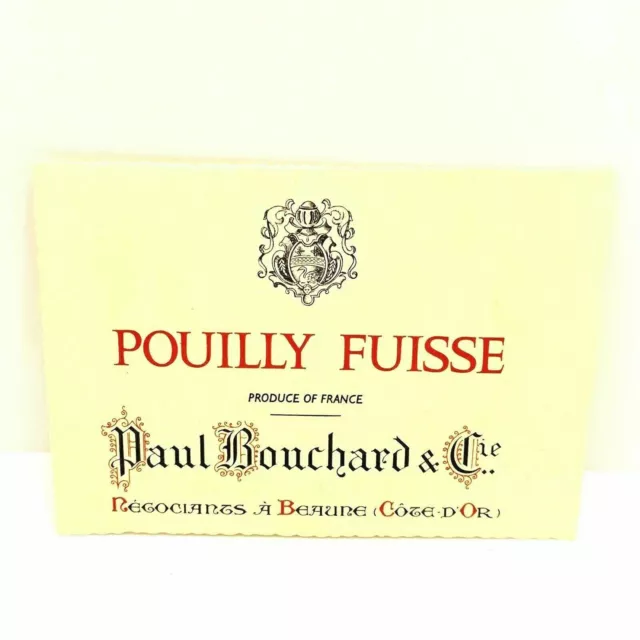Wine Label Paul Bouchard Pouilly Fuisse Wine Bottle Label Genuine Ex-Brewery