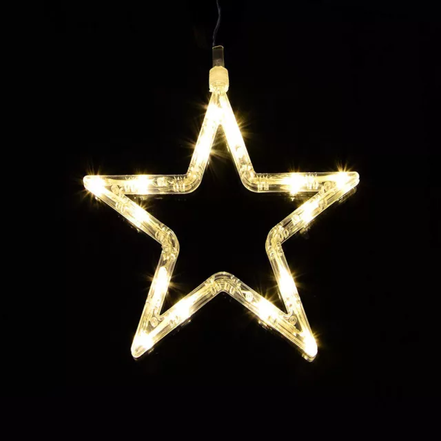 LED Fenster-Silhouette Stern Fensterbild Weihnachten beleuchtet 15 Lichter