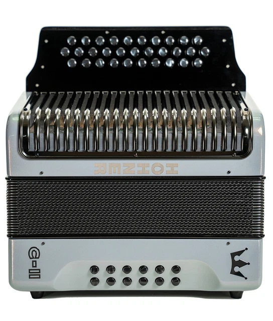 Pre-Owned Hohner Corona C-II GCF Diatonic Accordion, Silver Rainbow Pre-Owned Hohner Corona C-II GCF Diatonic Accordion, Silver Rainbow