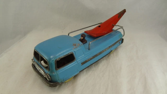 Gros Camion Dépanneuse Charles Rossignol - Jouet Ancien En Tôle - France