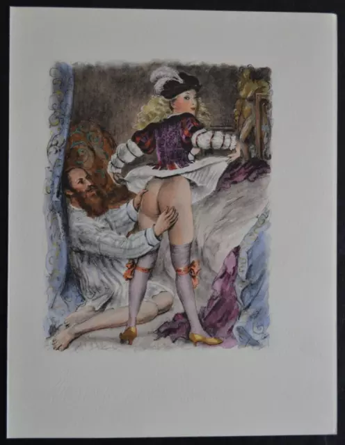 Lithographie Erotique Vers 1950 Femme Nue Erotisme Curiosa Exhibition Fesses