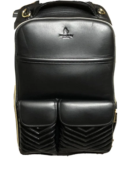 Leather Diaper Backpack , Multi-Function Baby Travel Bag With Changing Pad