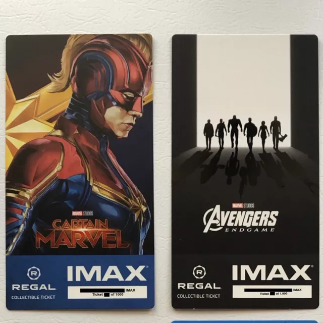 Marvel’s Avengers Endgame & Captain Marvel IMAX Ticket 2 Set - MCU Thor Hulk