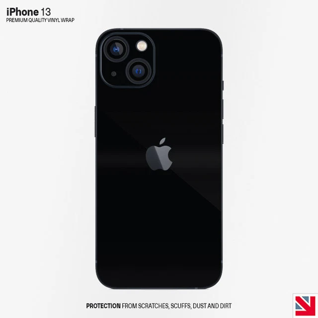 Adesivo vinile NERO lucido iPhone 13 pelle decalcomania avvolgente