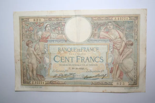 Billet 100 francs Merson du 19/10/1926 TB
